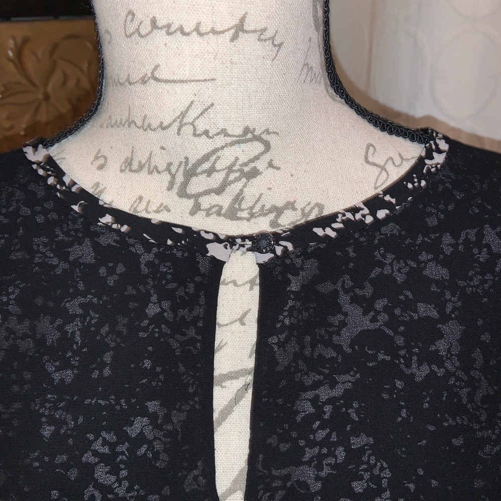Black with white sheer layered blouse